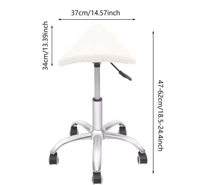 Rollende Zadelkruk Salonstoel – Verstelbare Kapperskruk met Wielen