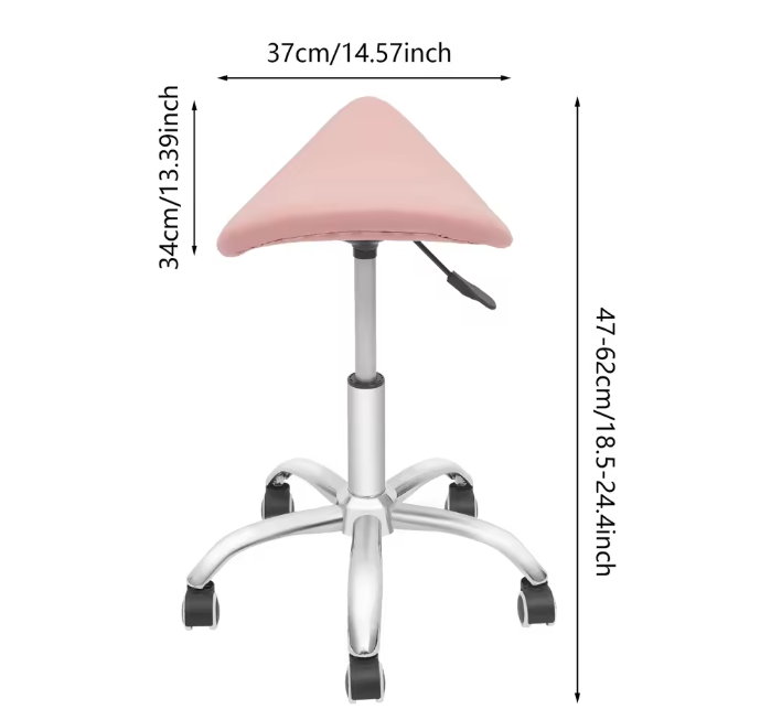 Rollende Zadelkruk Salonstoel – Verstelbare Kapperskruk met Wielen