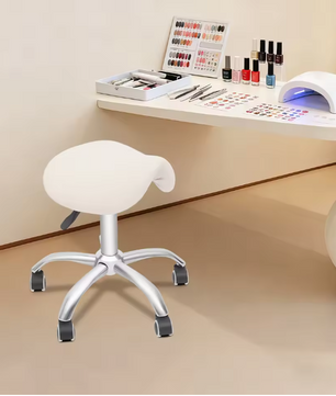 Rollende Zadelkruk Salonstoel – Verstelbare Kapperskruk met Wielen