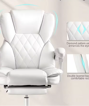 Ergonomische Bureaustoel met Hoofdsteun en Voetsteun – Verstelbare Draaistoel met Armleuningen