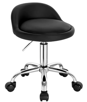 Fluwelen Draaibare Bureaukruk met Wielen – Verstelbare Werkkruk met Lage Rugleuning