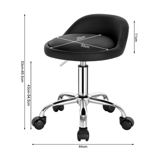 Fluwelen Draaibare Bureaukruk met Wielen – Verstelbare Werkkruk met Lage Rugleuning