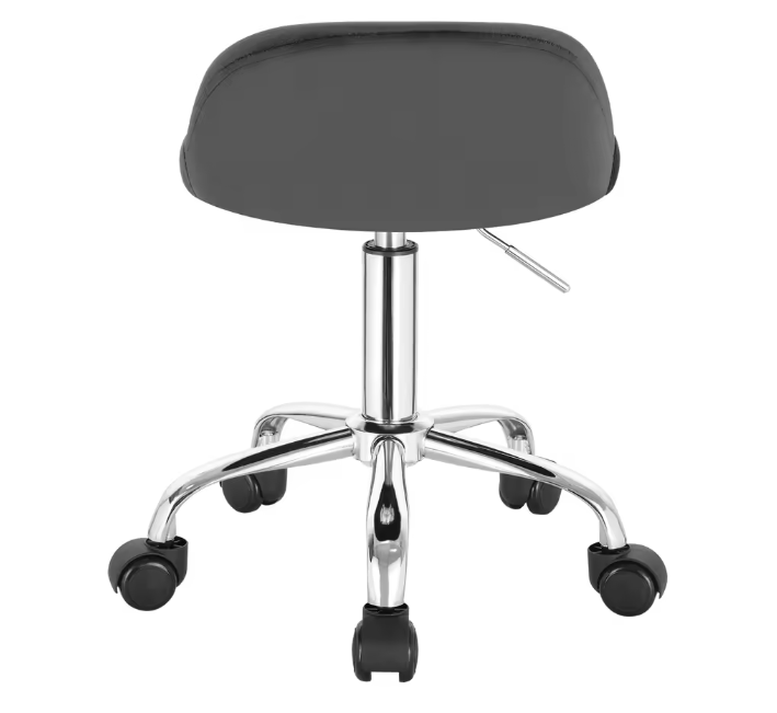 Fluwelen Draaibare Bureaukruk met Wielen – Verstelbare Werkkruk met Lage Rugleuning