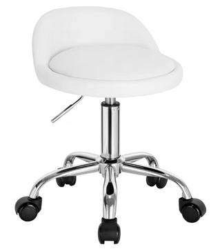 Fluwelen Draaibare Bureaukruk met Wielen – Verstelbare Werkkruk met Lage Rugleuning