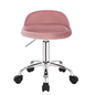 Fluwelen Draaibare Bureaukruk met Wielen – Verstelbare Werkkruk met Lage Rugleuning