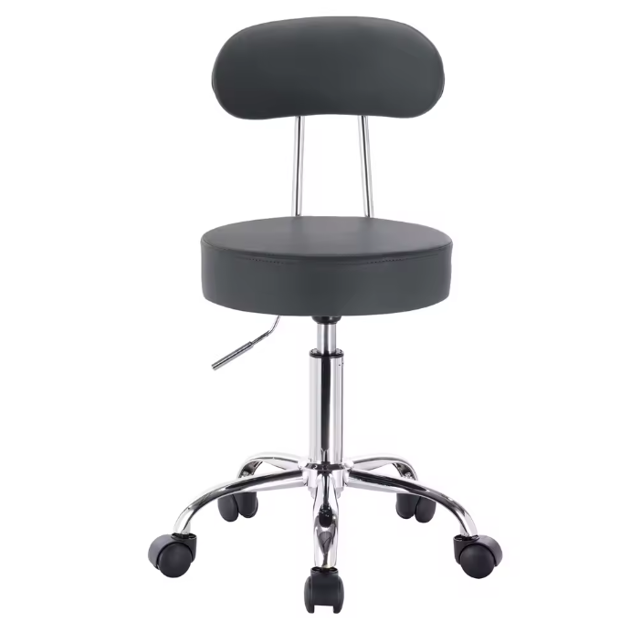 Verstelbare Bureaustoel met Rugleuning – Draaibare Werkkruk op Wielen