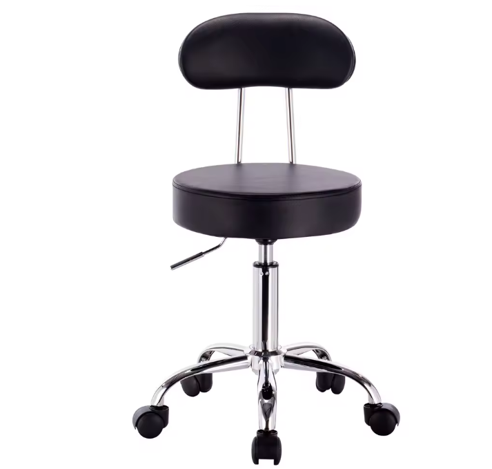 Verstelbare Bureaustoel met Rugleuning – Draaibare Werkkruk op Wielen