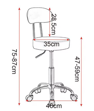 Verstelbare Bureaustoel met Rugleuning – Draaibare Werkkruk op Wielen