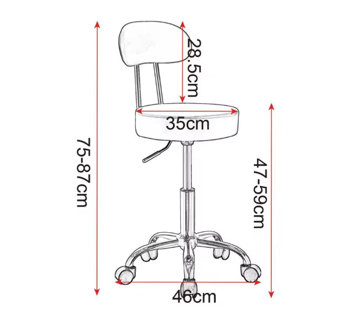 Verstelbare Bureaustoel met Rugleuning – Draaibare Werkkruk op Wielen