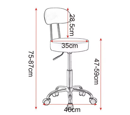 Verstelbare Bureaustoel met Rugleuning – Draaibare Werkkruk op Wielen