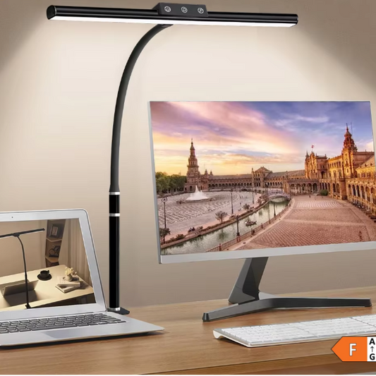 LED Monitor Bureaulamp met Klem – Dimbare Zwanenhals Leeslamp