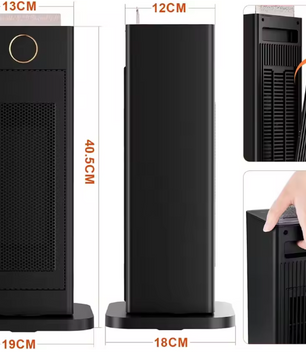 2000W Keramische Ventilatorkachel met Luchtbevochtiger en LED-Vlamlicht