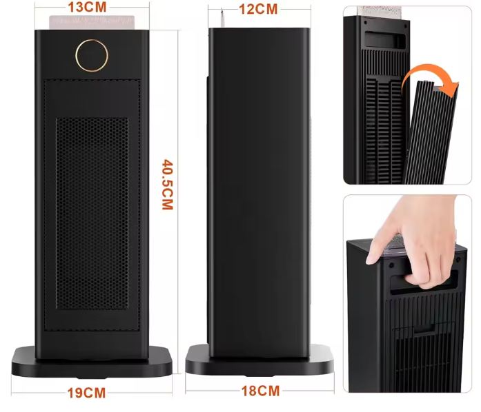 2000W Keramische Ventilatorkachel met Luchtbevochtiger en LED-Vlamlicht