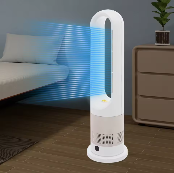 Bladloze Ventilator met Verwarming – Stille Aircooler met Afstandsbediening en Timer
