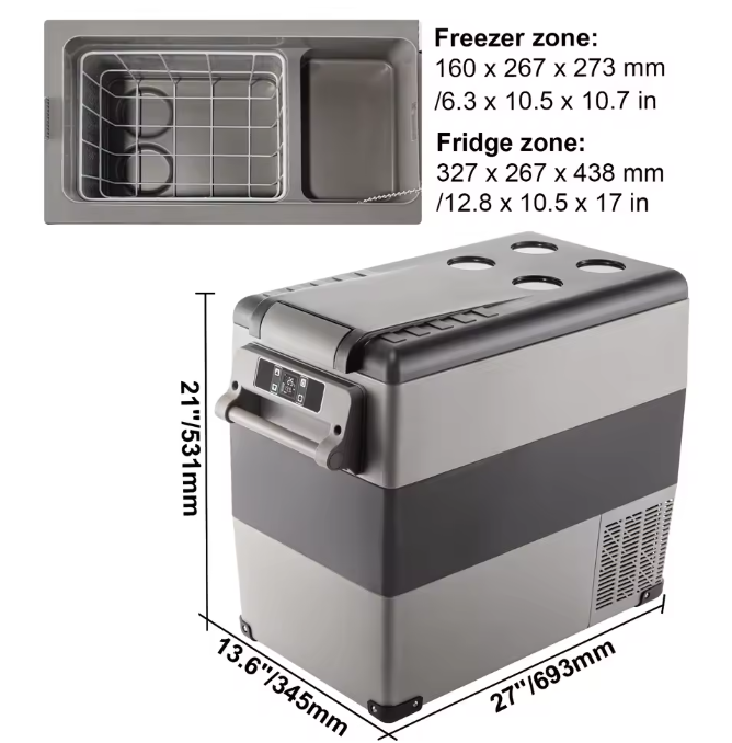 Draagbare Autokoelkast 20-55L – Elektrische Compressorkoeler 12/24V en 230V