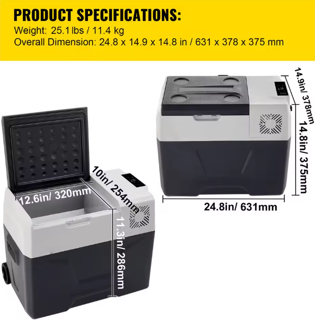 Draagbare Autokoelkast 20-55L – Elektrische Compressorkoeler 12/24V en 230V