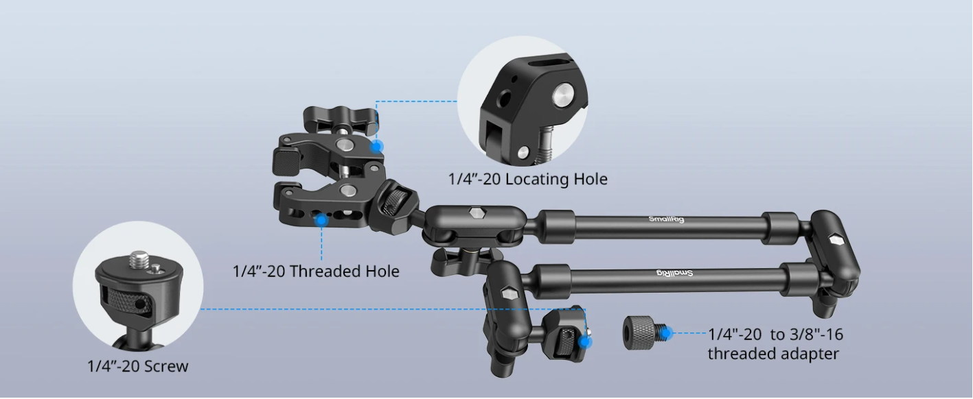 Desktop Magic Arm met Krabklem – Verstelbare Camera en Smartphone Houder