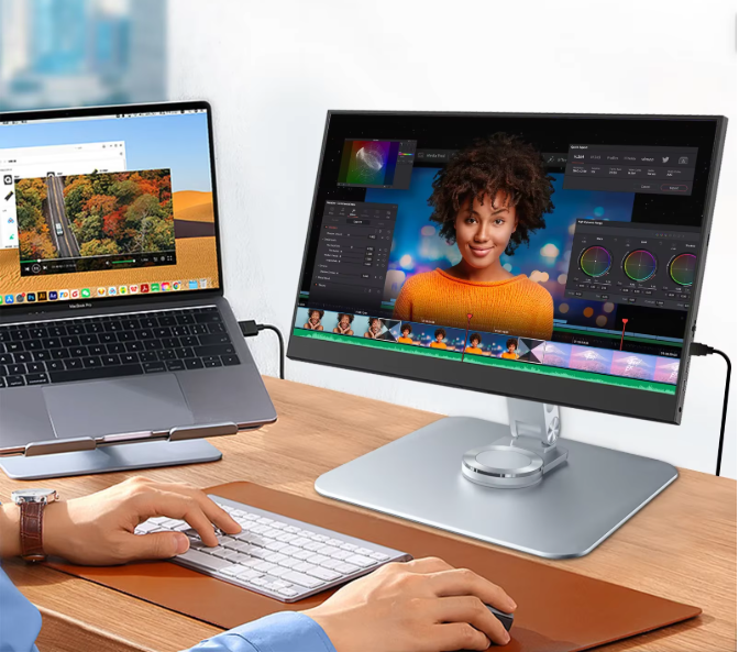 Aluminium Monitor Standaard – Verstelbare 360° Draaibare Monitorhouder