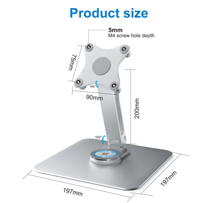 Aluminium Monitor Standaard – Verstelbare 360° Draaibare Monitorhouder