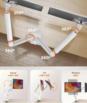 Dubbele Monitorbeugel 13–32 inch – Verstelbare Monitorstandaard met Rotatie