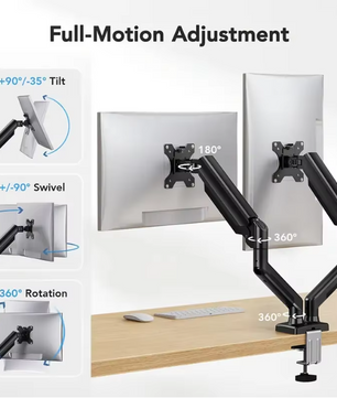 Dubbele Monitorbeugel 13–32 inch – Verstelbare Monitorstandaard met Rotatie
