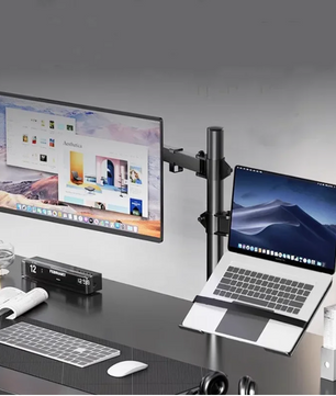 Dubbele Vrijstaande Monitorstandaard tot 27 inch – Verstelbaar en Draaibaar