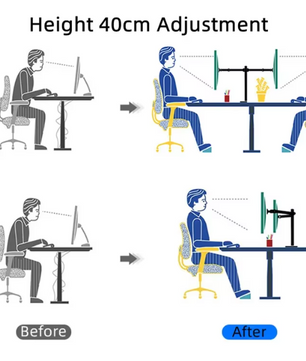 Dubbele Vrijstaande Monitorstandaard tot 27 inch – Verstelbaar en Draaibaar