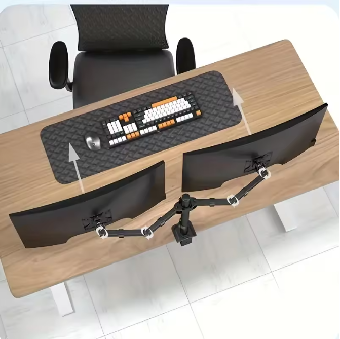 Dubbele Vrijstaande Monitorstandaard tot 27 inch – Verstelbaar en Draaibaar