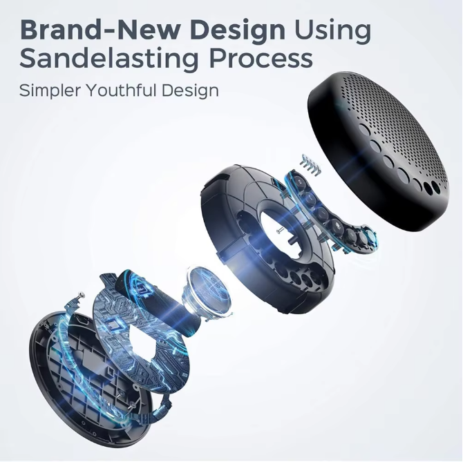 Draadloze Conferentie Speakerphone met 3 Microfoons – 360° Bluetooth Vergaderluidspreker