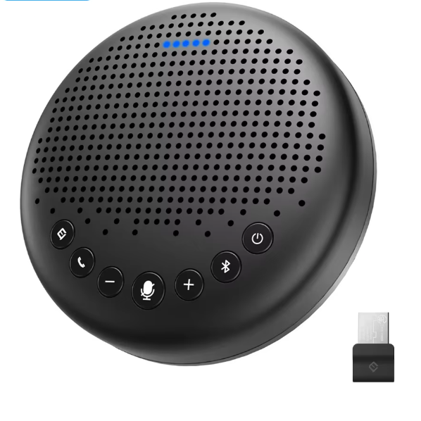 Draadloze Conferentie Speakerphone met 3 Microfoons – 360° Bluetooth Vergaderluidspreker