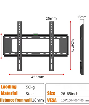 Universele TV Muurbeugel 26-63 inch – Platte Laag Profiel TV Houder