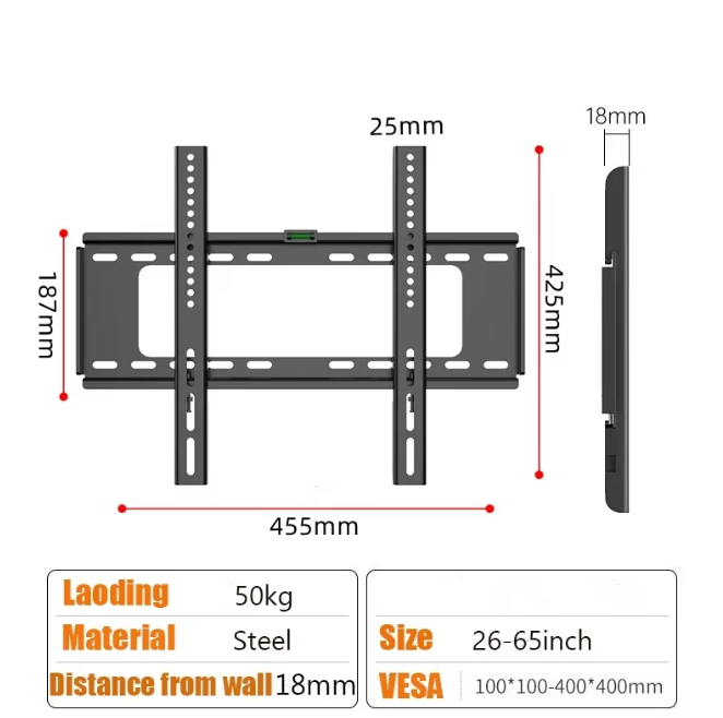 Universele TV Muurbeugel 26-63 inch – Platte Laag Profiel TV Houder