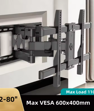 Full Motion TV Muurbeugel 32-80 inch – Verstelbare 6-Arm TV Beugel