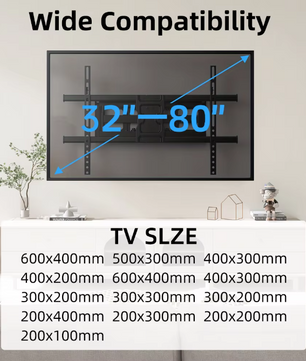 Full Motion TV Muurbeugel 32-80 inch – Verstelbare 6-Arm TV Beugel