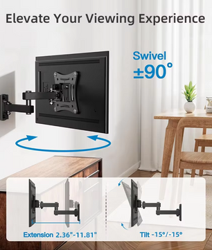 Full Motion TV Monitor Muurbeugel 10-32 inch – Draaibare Verstelbare Wandbeugel