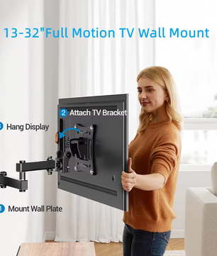Full Motion TV Monitor Muurbeugel 10-32 inch – Draaibare Verstelbare Wandbeugel