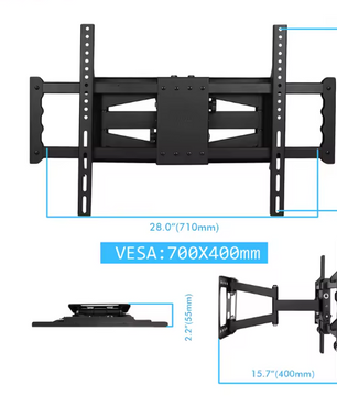 Full Motion TV Muurbeugel 30-85 inch – Draaibare Kantelbare TV Wandbeugel met Uitschuifbare Arm