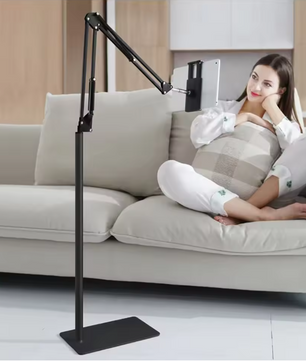 Schaalbare Tablet en Telefoon Vloerstandaard – 360° Draaibare Verstelbare Arm Houder voor 4-12,9 Inch Apparaten
