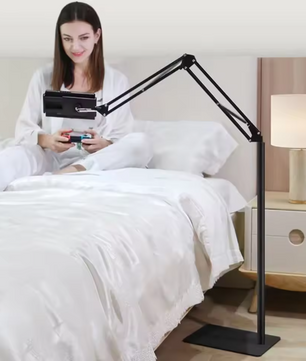 Schaalbare Tablet en Telefoon Vloerstandaard – 360° Draaibare Verstelbare Arm Houder voor 4-12,9 Inch Apparaten