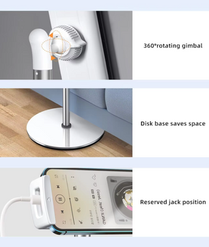 Verstelbare Tablet Vloerstandaard 360° Draaibaar – Aluminium Houder