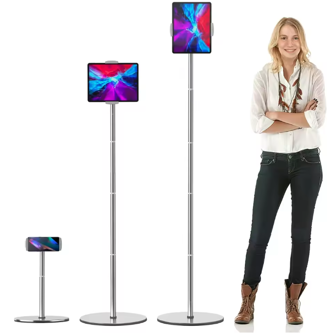 Verstelbare Tablet Vloerstandaard 360° Draaibaar – Aluminium Houder