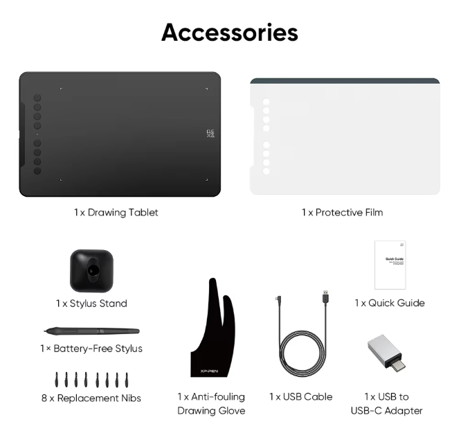 Digitale Grafische Tekentablet 10x6 Inch – 16K Drukniveaus Stylus