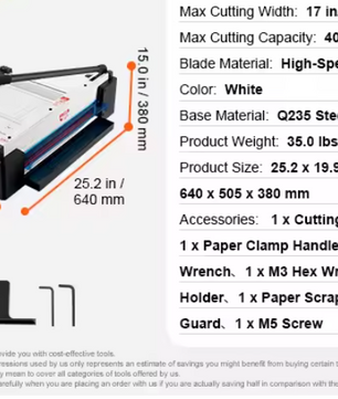 Industriële Papiersnijder Guillotine – 400 Vel Stapelsnijder