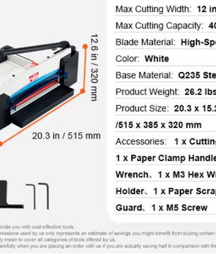 Industriële Papiersnijder Guillotine – 400 Vel Stapelsnijder