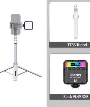 Overhead Selfie Stick en Telefoon Statief 1,44m – Bluetooth Remote