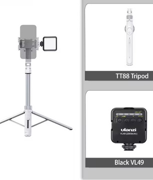 Overhead Selfie Stick en Telefoon Statief 1,44m – Bluetooth Remote