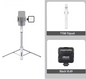 Overhead Selfie Stick en Telefoon Statief 1,44m – Bluetooth Remote