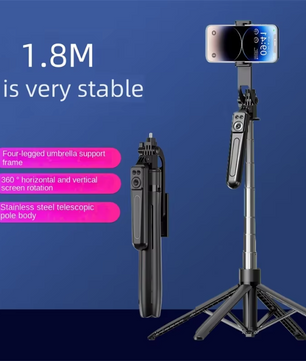 Bluetooth Selfie Stick Statief – Uitschuifbare Telefoonhouder met Afstandsbediening