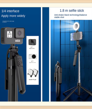 Bluetooth Selfie Stick Statief – Uitschuifbare Telefoonhouder met Afstandsbediening