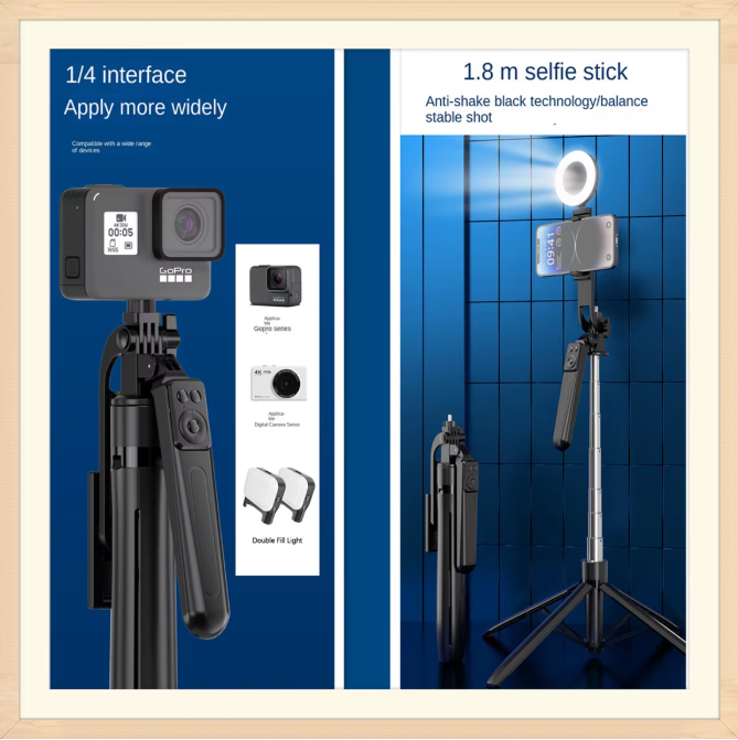 Bluetooth Selfie Stick Statief – Uitschuifbare Telefoonhouder met Afstandsbediening